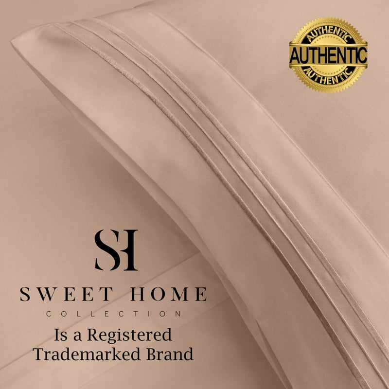 Sweet Home Collectio 1500 Supreme Collection Extra Soft RV Short Queen Sheets Set  Taupe - Luxury Bed Sheets Set with Deep Pocket Wrinkle Free Hypoallergenic Bedding  Over 40 Colors  RV Short Queen Size  Taupe  - Image 4