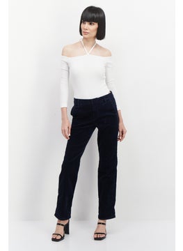 ESPRIT Women Wide Leg Ribbed Corduroy Pants, Navy  - Image 2