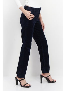 ESPRIT Women Wide Leg Ribbed Corduroy Pants, Navy  - Image 4