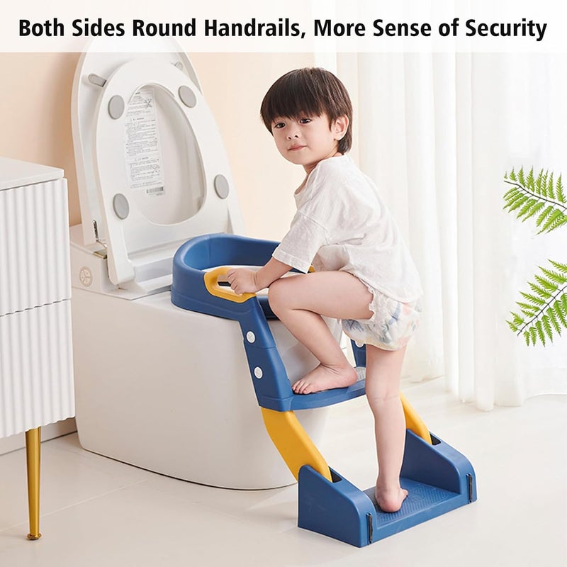 TDOO Kids Potty Training Seat with Non-Slip Ladder - 3-in-1 Foldable Toilet Seat for Boys and Girls - Image 2