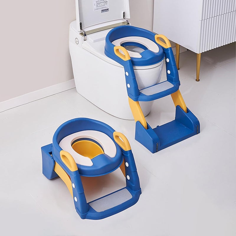 TDOO Kids Potty Training Seat with Non-Slip Ladder - 3-in-1 Foldable Toilet Seat for Boys and Girls - Image 1