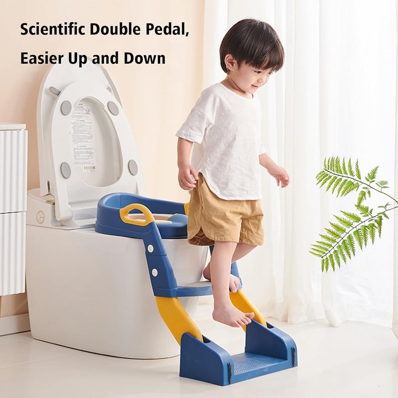 TDOO Kids Potty Training Seat with Non-Slip Ladder - 3-in-1 Foldable Toilet Seat for Boys and Girls - Image 3