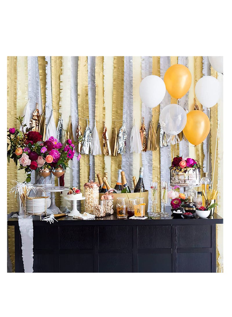 Crepe Paper Streamers Pack of Metallic Gold Silver Rose Gold Party Streamers for Party Decorations Birthday Decorations Wedding Decorations 9 Rolls - Image 2