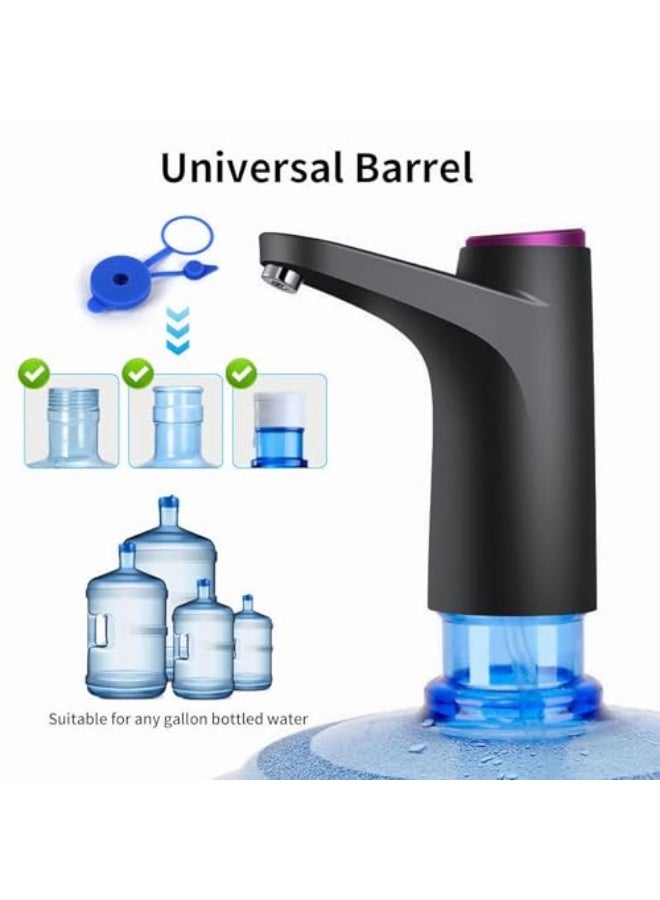HiPiCok 5 Gallon Water Pump, Water Dispenser for 5 Gallon Bottle, USB-C Rechargeable Water Jug Dispenser, Portable Automatic Water Pump for Home, Black - Image 4