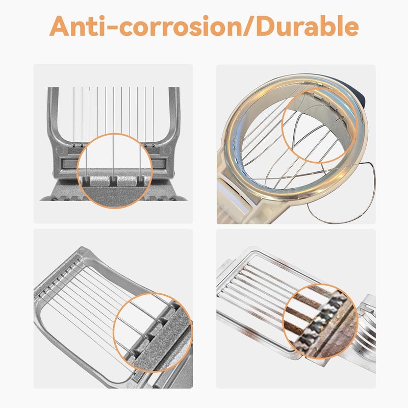 أورتاركو قطاعة البيض المسلوق الصلب من الألومنيوم الثقيل مع سلك من الفولاذ المقاوم للصدأ - Image 4