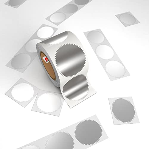 Kenco Silver Metallic 2” Serrated Edge Sealing Stickers – for Sealing, Awards, Embossing, Certificates, and Envelopes Made in The USA (Silver) - Image 3