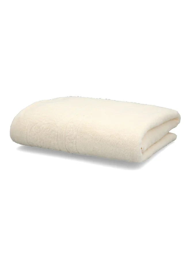 Cannon Highly Absorbent Premium Quality Jacquard Beach Towel Ivory 100 x 150 cm
