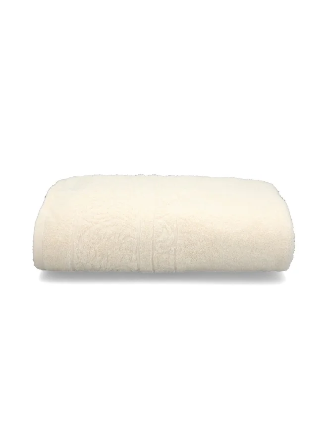 Cannon Highly Absorbent Premium Quality Jacquard Beach Towel Ivory 100 x 150 cm