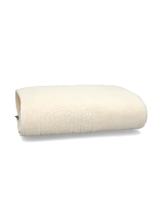 Cannon Highly Absorbent Premium Quality Jacquard Beach Towel Ivory 100 x 150 cm