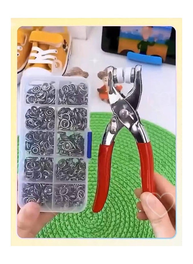 أزرار كبس ستانلس ستيل بإطارات مختلفة مثبتات نحاسية وستانلس ستيل لحمل أزرار ملابس الأطفال بطريقة أنيقة وسهلة حوالي 200 كبسة