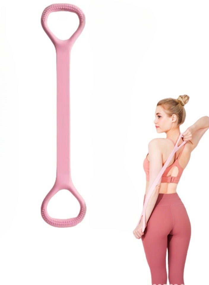 Oldzhan Yoga Belt Arm Back Shoulder Exercises Elastic Rope Stretching Fitness Belt Foot Leg And Hand Stretchers Arm Exerciser Suitable For Yoga Pilates Stretching Home Gym Exercises（pink） - Image 1