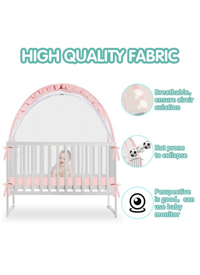 Generic - Crib Tent - Crib Net to Keep Baby in, Stop Baby from Climbing Out of Crib, Pop Up Baby Crib Tent with Durable Breathable Net Double Zipper Strong Rods Installation Convenience - Image 1