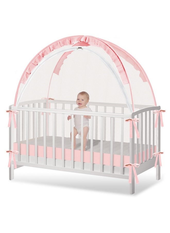 Generic - Crib Tent - Crib Net to Keep Baby in, Stop Baby from Climbing Out of Crib, Pop Up Baby Crib Tent with Durable Breathable Net Double Zipper Strong Rods Installation Convenience - Image 1