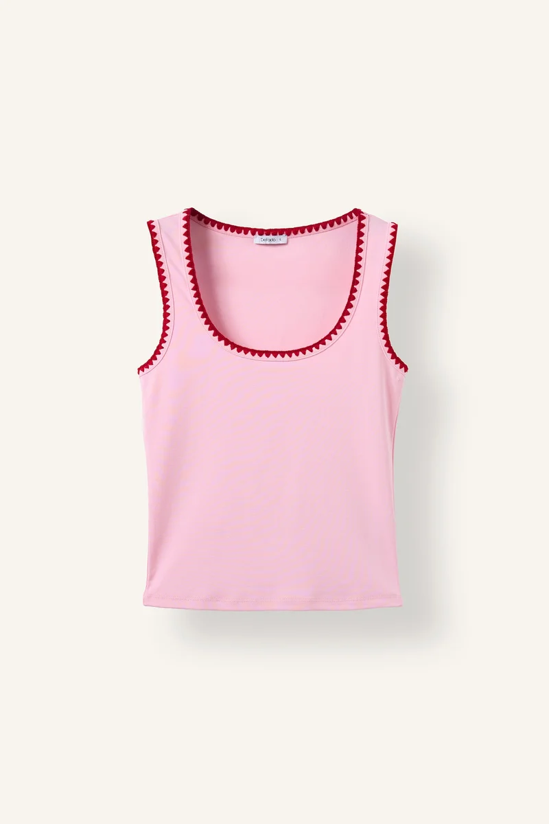 ديفاكتو Slim Fit Round Neck Ribbed Tank Top