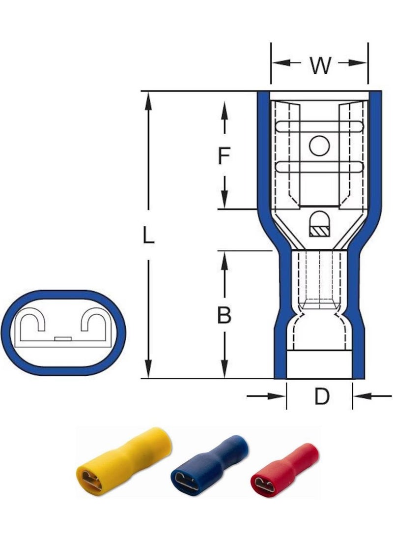 JAMESON Jffd-1638 Female Faston Type Fully Insulated Cable End (0.5-1.5 Mm - Red) (200 Pcs)  - Image 3