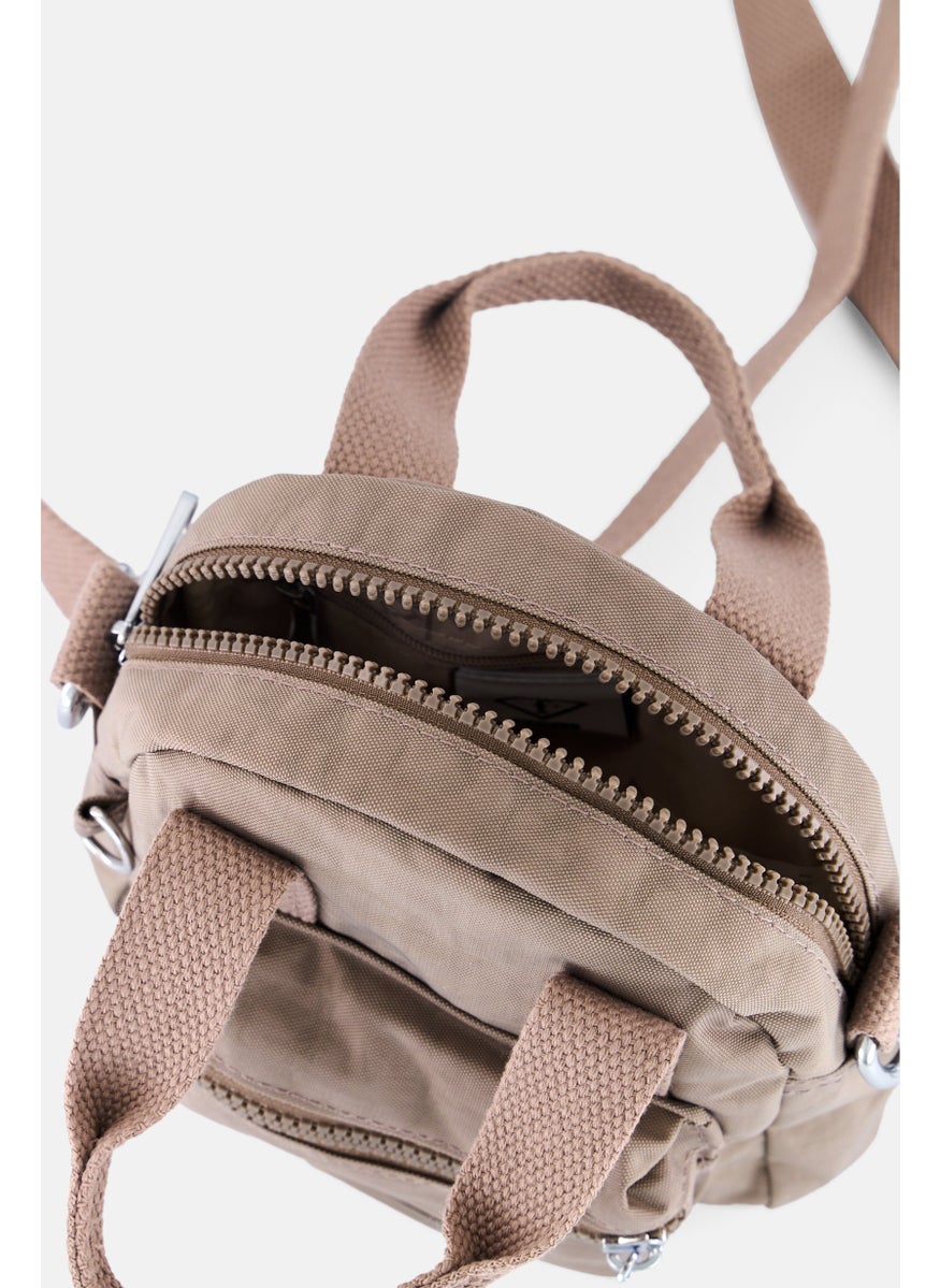 I Love Fashion Women Brand Logo Mini Handbag 15 L x 17 H x 6 W cm, Taupe  - Image 3