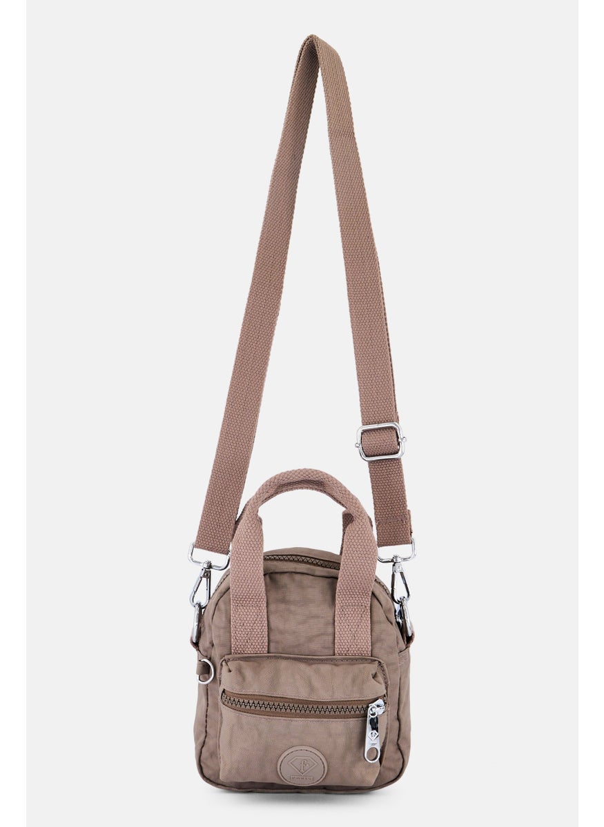 I Love Fashion Women Brand Logo Mini Handbag 15 L x 17 H x 6 W cm, Taupe  - Image 1