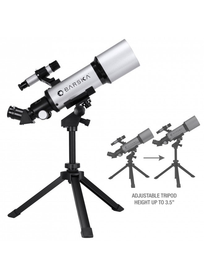BARSKA BARSKA Starwatcher 400x70mm Refractor Telescope w/ Tabletop Tripod & Carry Case - Image 3