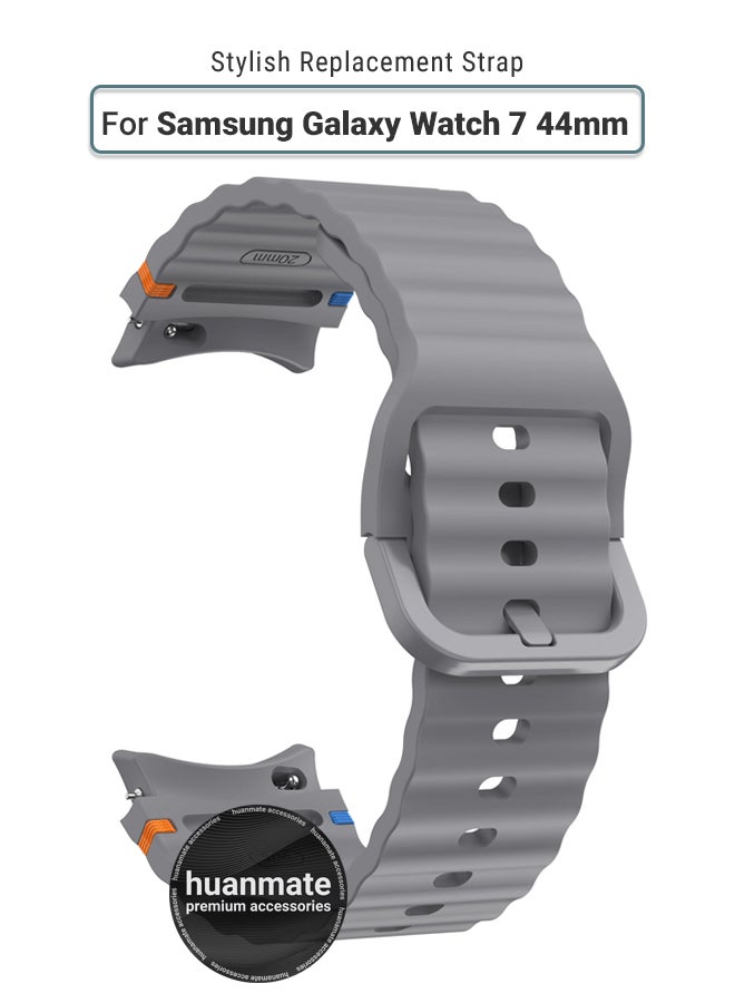 Samsung Galaxy Watch 7 44mm Soft Silicone Replacement Strap - High Quality, Lightweight, Stylish & Durable - Easy Installation - Replacement Strap for Samsung Galaxy Watch 7 44mm