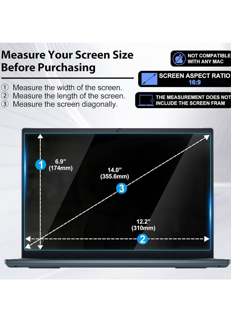 14 inch Anti-Glare Blue Light Blocking Screen Protector Panel for 16:9 Widescreen Computer Monitor and Laptop ,Anti-UV Eye Protection Filter Film - Anti-Scratch Diagonal Frame Shield [1 Pack]  - Image 5