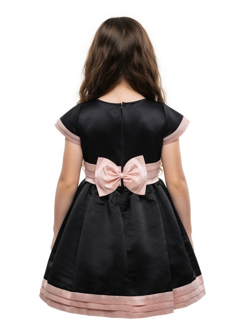 Queen STRIPY BLACKSTRIPY BLACK Girls Party Dress, Princess Dress Party Wear Wedding Evening Formal Pageant Dance Gown for Birthday Kid Girls Elegant - Image 2