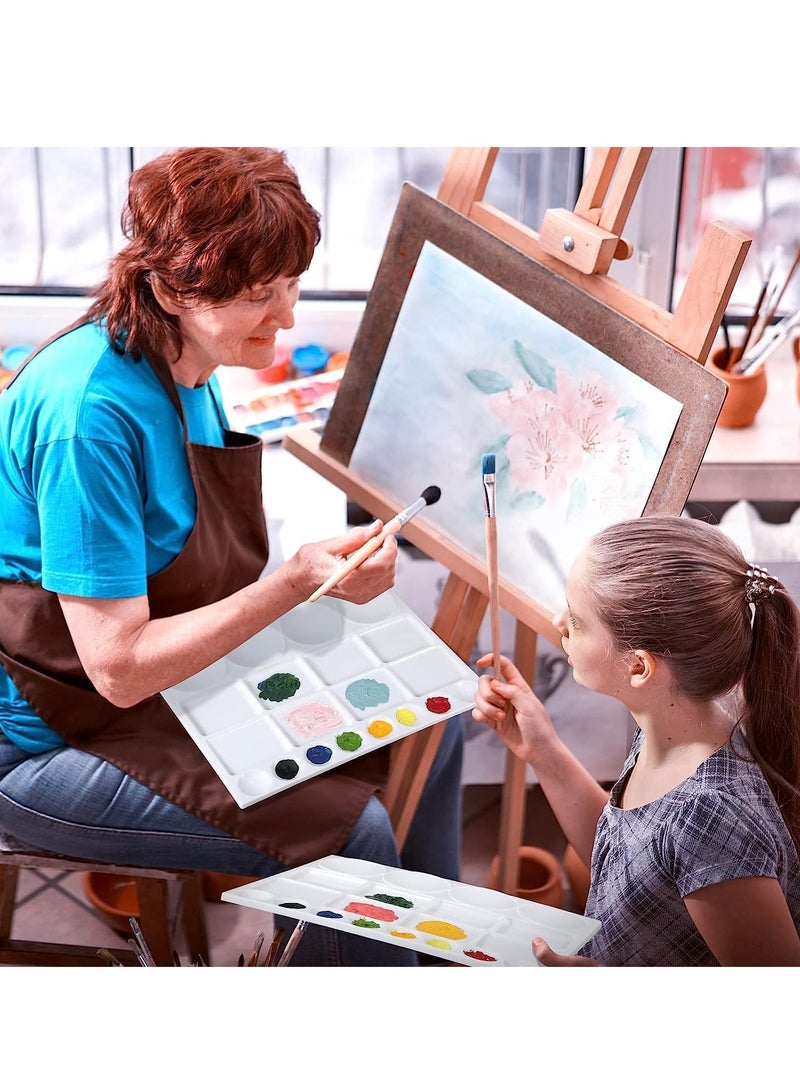 6 Pcs Plastic Tray Palette Oil 20 Well 13 x 10 Inches Watercolor  White Paint for Kids to Acrylic Students - Image 2