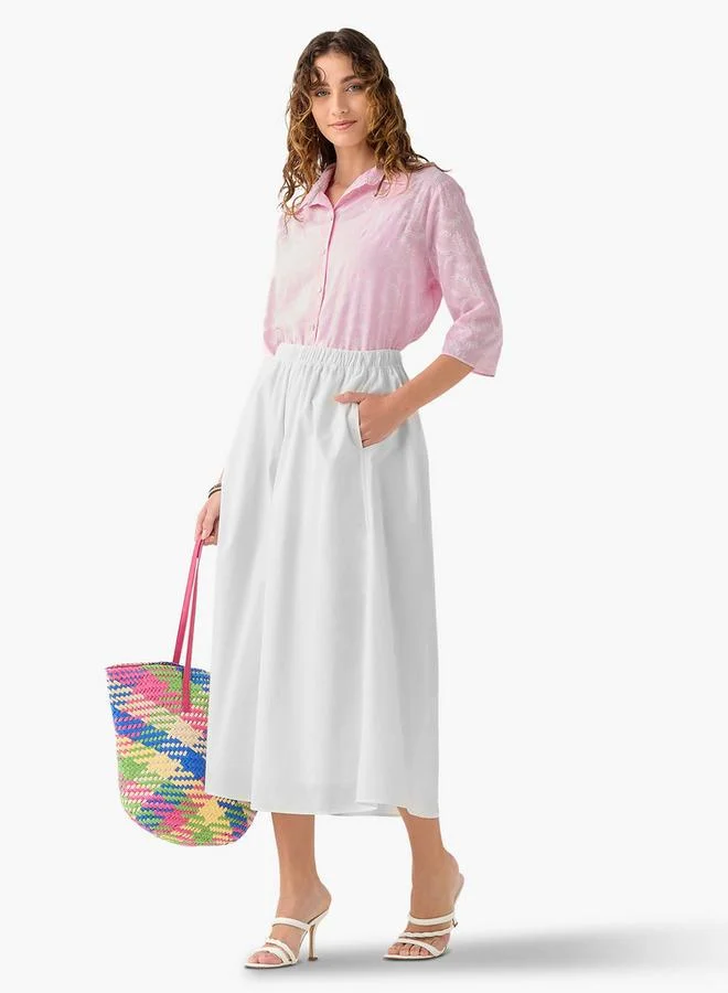 ايكونيك بنطلون بالازو واسع بخصر مرن