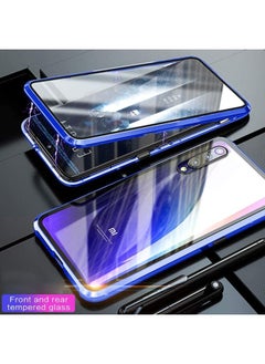 NuSense Double Dual Side Tempered Glass Full Screen Magnetic Metal Frame Aluminium Bumper Case Cover Xiaomi Mi 9T  (Blue)  - Image 2