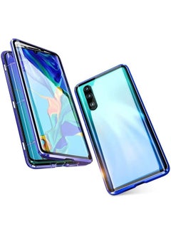 NuSense Double Dual Side Tempered Glass Full Screen Magnetic Metal Frame Aluminium Bumper Case Cover Xiaomi Mi 9T  (Blue)  - Image 1