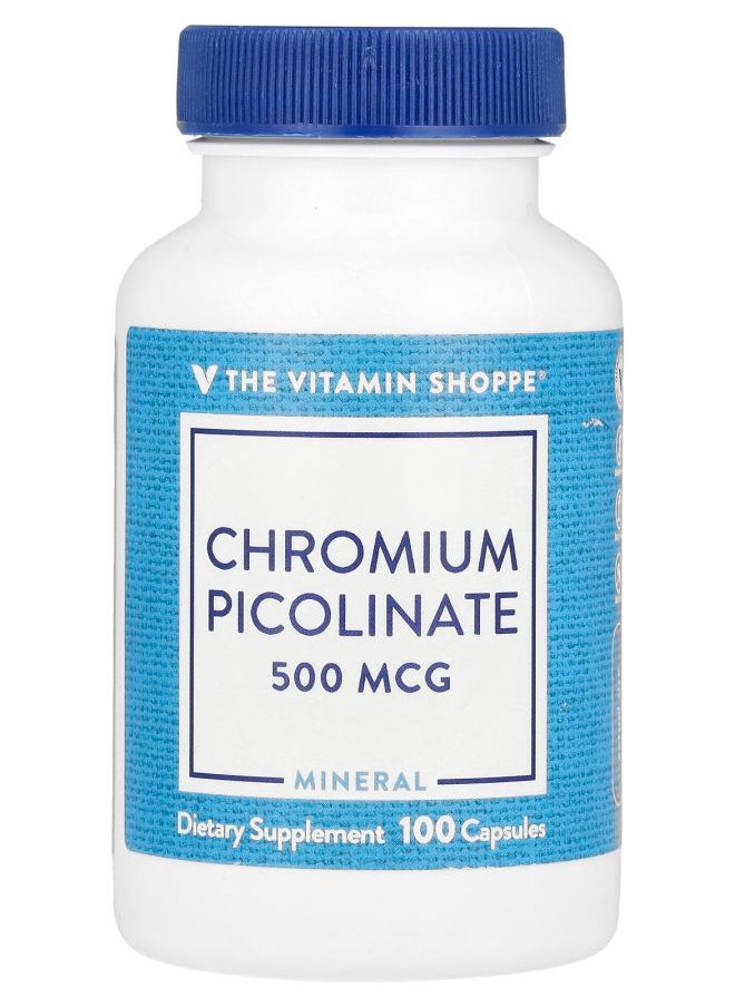 The Vitamin Shoppe Chromium Picolinate 500 mcg 100 Capsules 