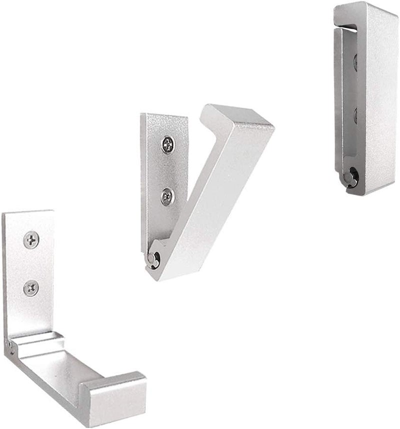 ZEYU Folding Coat Hooks, 5Pcs Wall Hooks for Hanging Coat Towel Hooks Hardware Heavy Duty Aluminum Alloy Headphone Holder Hooks No Rust Wall Mounted with Screws for Hat, Bags, Fitness Equipment (Silvery) - Image 3