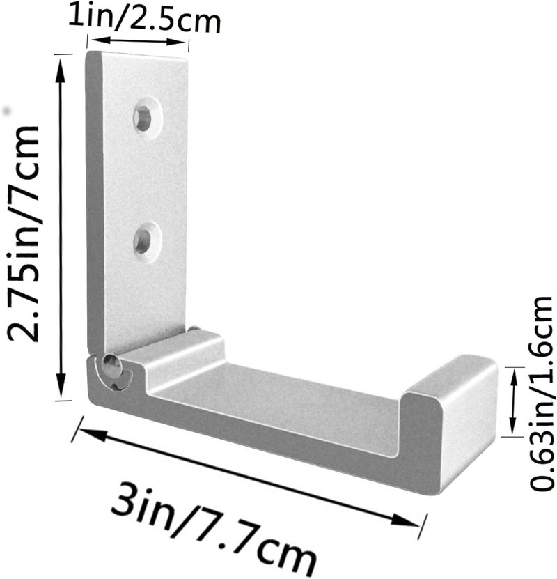 ZEYU Folding Coat Hooks, 5Pcs Wall Hooks for Hanging Coat Towel Hooks Hardware Heavy Duty Aluminum Alloy Headphone Holder Hooks No Rust Wall Mounted with Screws for Hat, Bags, Fitness Equipment (Silvery) - Image 2