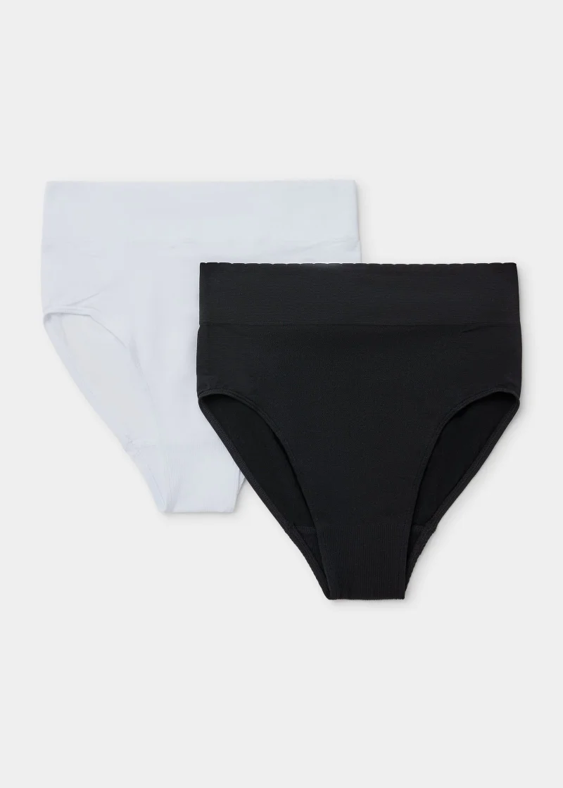 Matalan 2 Pack Seamless Control Ribbed Full Knickers
