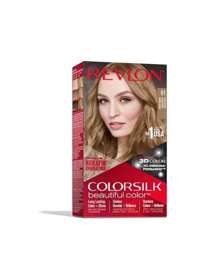 ريفلون صبغة شعر كلور سيلك بتقنية ثلاثية الأبعاد من ريفلون - درجة لون 061 أشقر غامق