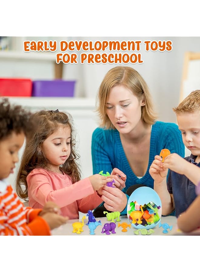 إيروريكس ألعاب شفط 27 قطعة من ألعاب الاستحمام بالشفط من السيليكون وألعاب السفر ولعبة النافذة للأطفال من سن 3 إلى 8 سنوات للأولاد - Image 5