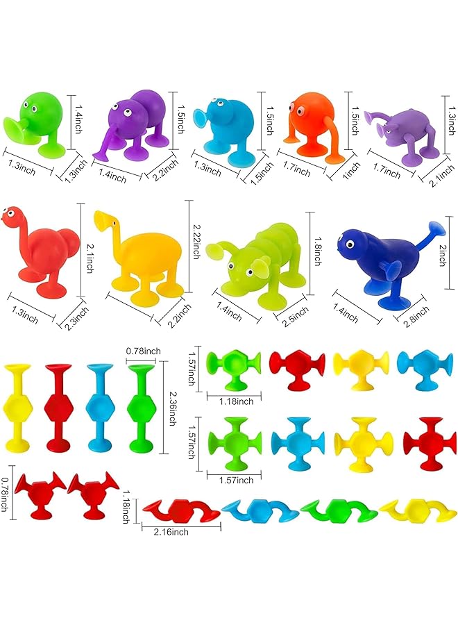إيروريكس ألعاب شفط 27 قطعة من ألعاب الاستحمام بالشفط من السيليكون وألعاب السفر ولعبة النافذة للأطفال من سن 3 إلى 8 سنوات للأولاد - Image 3