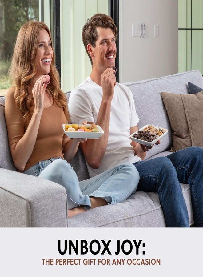 FAMHH طقم أطباق مقبلات من FAMHH مقاس 8 بوصات مع أكواب للتقديم، للحلويات والسلطات - أطباق عشاء مستطيلة من البورسلين المقاوم للكسر - خالية من البلاستيك والرصاص - 6 أطباق عشاء صغيرة بيضاء اللون مع أكواب - Image 4