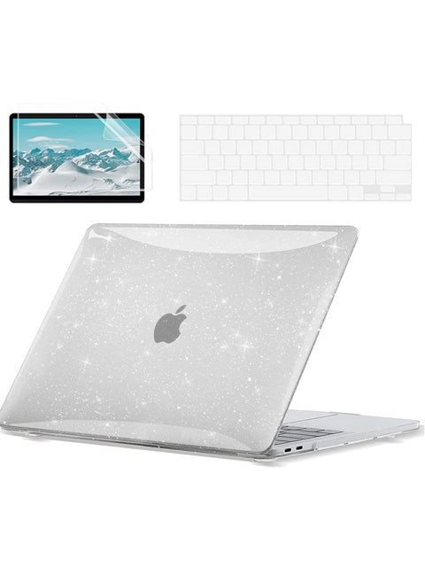 Compatible with MacBook Air 13 inch Case, Glitter Hard Case, with Retina Display Touch ID, Case + TPU Keyboard Cover + Screen Protector for 2022 2021-2018 M1 A2337 A2179 A1932