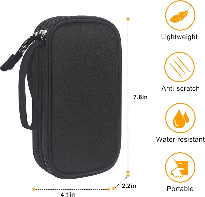 Elonbo Diabetic Supplies Storage Bag Portable Glucose Meter Carrying Case Insulin Pen and Medication Travel Case for Glucose Meters Insulin Pen Test Strips Lancets Syringe Small Ice Pack Black - Image 3