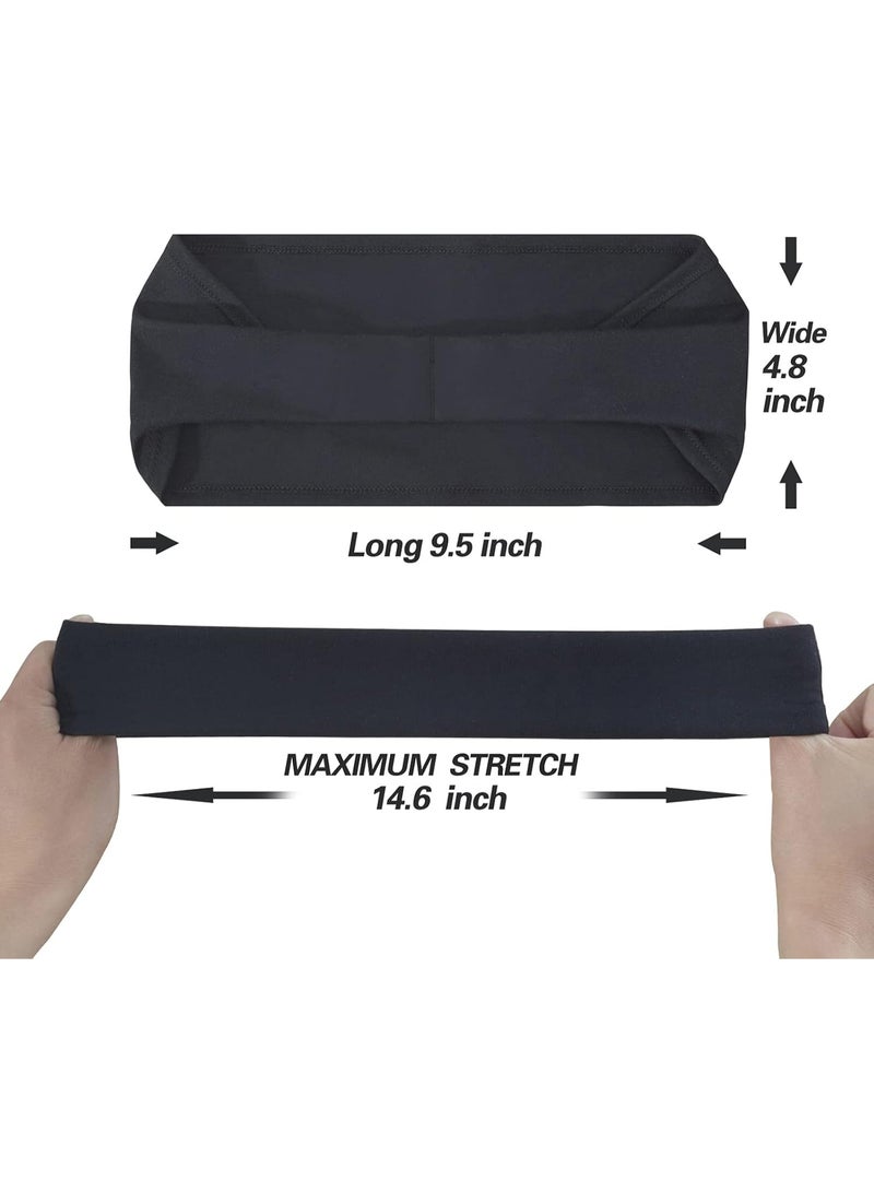 Mens Running Headband,5Pack,Mens Sweatband Sports Headband for Running,Cycling,Basketball,Yoga,Fitness Workout Stretchy Unisex Hairband - Image 2