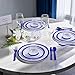I00000 210 Pcs Dark Blue Plastic Plates Clear Disposable Plates for 30 Guests Blue Dinnerware Include 30 Dinner Plates 30 Dessert Plates 30 Cups 30 Pre Rolled Napkins with Cutlery Set for Party - Image 4