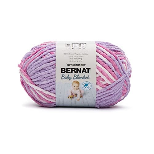 Bernat BABY BLANKET BB Pretty Girl Yarn - 1 Pack of 10.5oz/300g - Polyester - #6 Super Bulky - 220 Yards - Knitting/Crochet - Image 1