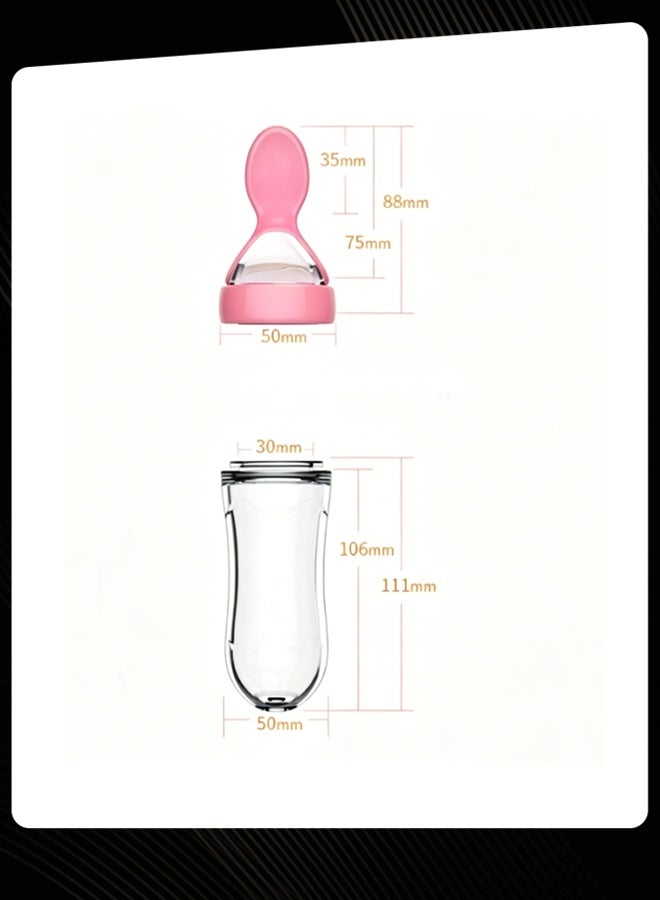 Silicone Natural, Flexible Feeding Bottle And Spoon Comfortable For Baby - 90Ml - Image 2
