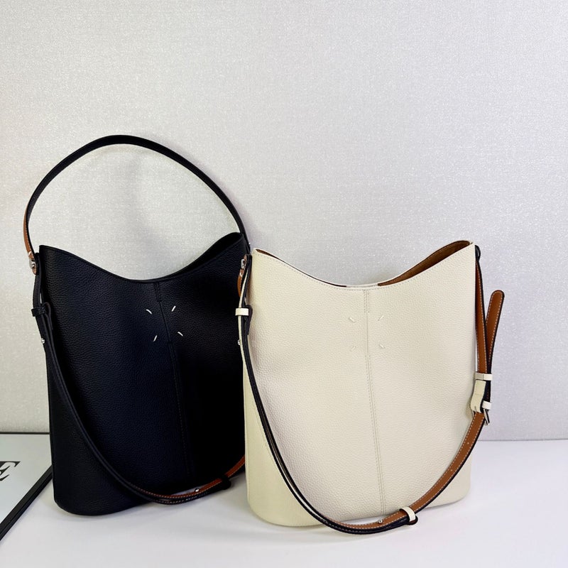 New First Layer Cowhide Maggie With Hobo Shoulder Bucket Bag Women'S Large Capacity Leather Handbag Tote Bag - Image 5