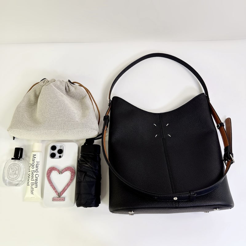 New First Layer Cowhide Maggie With Hobo Shoulder Bucket Bag Women'S Large Capacity Leather Handbag Tote Bag - Image 4