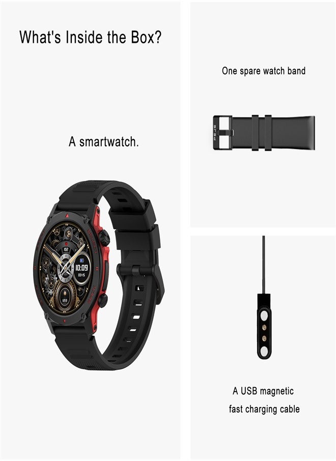 PEJE PEJE Smartwatch - 1.43" AMOLED,Smart Watches for Men,Prayer Alerts & Arabic, SpO2/Heart Rate/Sleep Monitor, 120+ Sports Modes, IP68 Waterproof, Bluetooth Calls + Extra Strap, iOS/Android (Black)  - Image 3