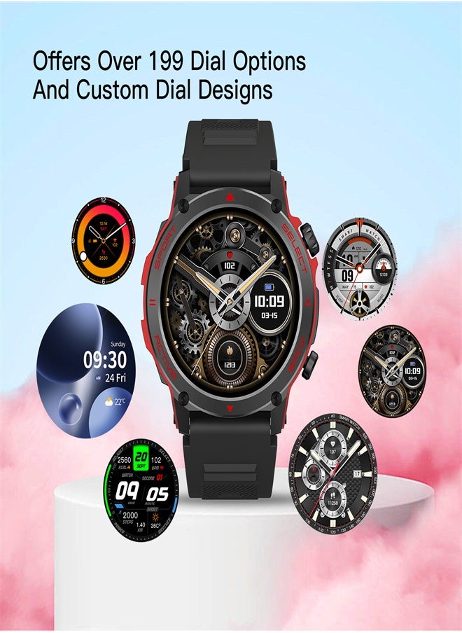 PEJE PEJE Smartwatch - 1.43" AMOLED,Smart Watches for Men,Prayer Alerts & Arabic, SpO2/Heart Rate/Sleep Monitor, 120+ Sports Modes, IP68 Waterproof, Bluetooth Calls + Extra Strap, iOS/Android (Black)  - Image 5