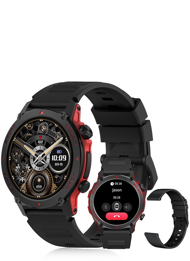 PEJE PEJE Smartwatch - 1.43" AMOLED,Smart Watches for Men,Prayer Alerts & Arabic, SpO2/Heart Rate/Sleep Monitor, 120+ Sports Modes, IP68 Waterproof, Bluetooth Calls + Extra Strap, iOS/Android (Black)  - Image 1