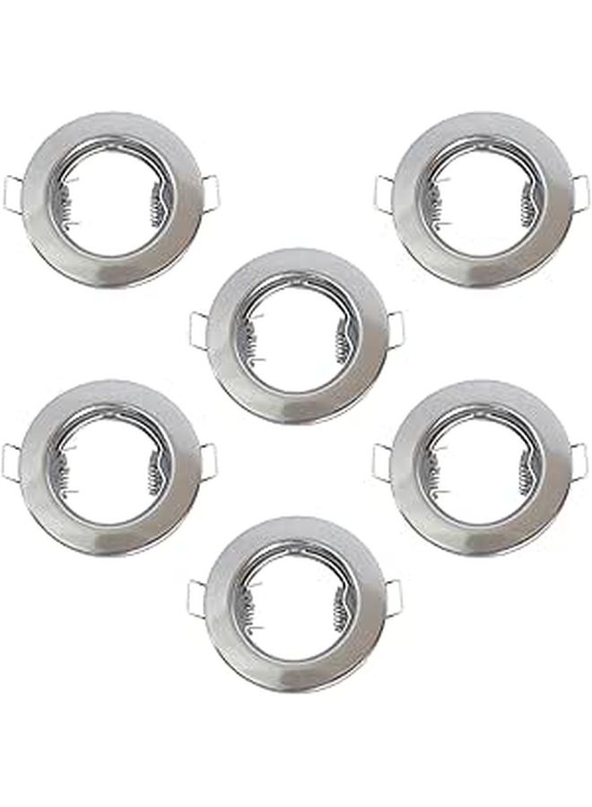 Chrome Mr16 Gu10 Downlight Recessed Kit 6 Pcs Set With Connectors 3 1 Inch - Image 1