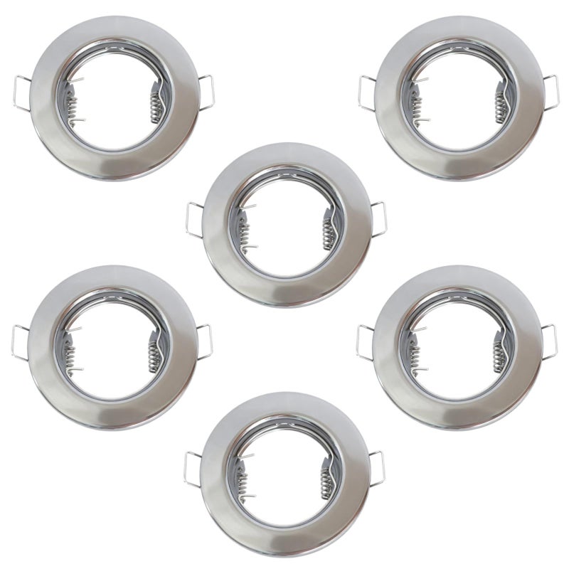 Chrome Mr16 Gu10 Downlight Recessed Kit 6 Pcs Set With Connectors 3 1 Inch - Image 2
